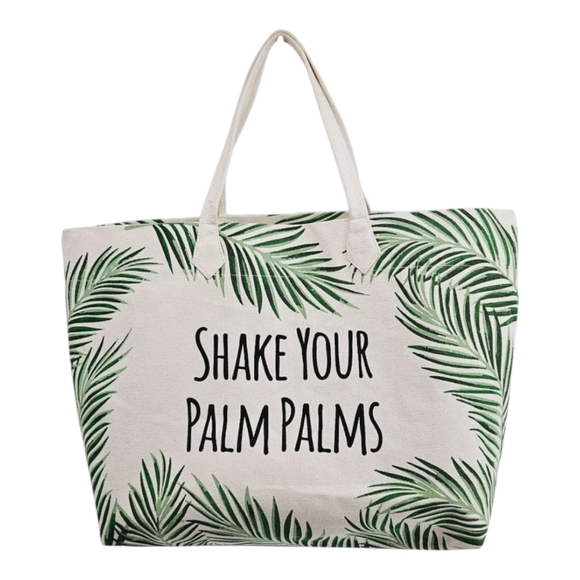 Earth Bags Shake Your Palm Palms Canvas Tote Bag - Picture 1 of 6
